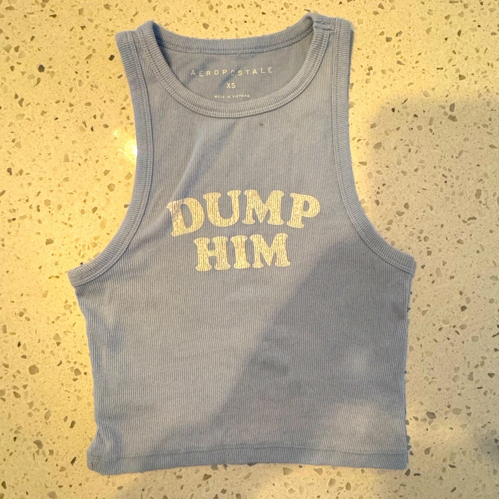American Eagle “dump him” cropped tank top in XS